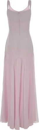 Alexander McQueen Womens Maxi Dress Pink Viscose Acetate