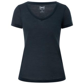 super.natural Sierra 140 V Neck Merinoshirt f&uuml;r Damen | blau