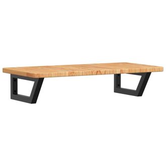 Berkfield Home Basin Shelf Wall Mounted Steel & Solid Wood Oak in Brown