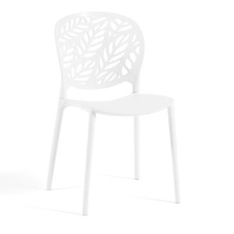 Siediti Fuori e Dentro Set de 4 sillas de jard&iacute;n apilables en resina blancas