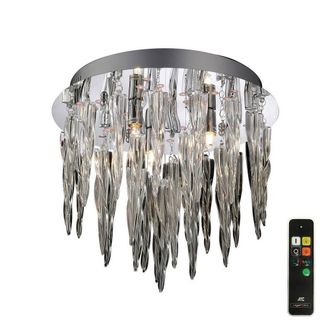 Netlighting Tropez Ceiling 3 Light G9 RGB LEDs & Remote Control Chrome Glass in Grey