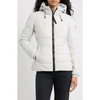 Canada Goose Abbott Hooded 750 Fill Power Down Jacket in Lunar Frost-Givre Lunaire at Nordstrom, Size Xxx-Large