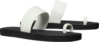 Tory Burch Toe Loop Sandal in Cloud /Perfect Black at Nordstrom, Size 9