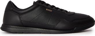 HUGO BOSS Mens Nitan Low Top Trainers in Black - Size UK 11