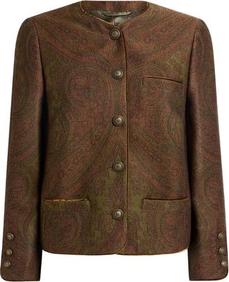 Etro Wool-blend Jacquard Jacket With Paisley Motif