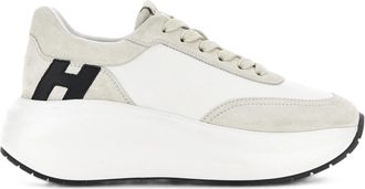 Hogan White H696 Allacciato H Smooth Calfskin Low-Top Sneakers