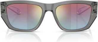 Diesel DL2006 54mm Gradient Square Sunglasses in Transparent Grey /Green at Nordstrom