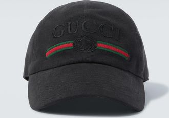 Gucci Web Stripe cotton baseball cap