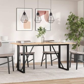 Berkfield Home Dining Table Legs O-Frame 140x60x73 cm Steel in Black | Size: 140 x 60 x 73 cm