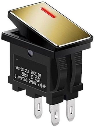 OEM Interruptor Basculante - Encendido/apagado/encendido - Reparaci&oacute;n De Electr&oacute;nica - Con Luz Indicadora - 7 Amperios - Rojo Dorado
