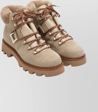 Roger Vivier chunky sole ankle boots with fur trim