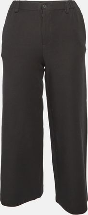Maje Black Cotton Polaris Wide Leg Crop Trousers