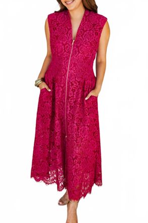 Fate Rose Whisper Lace Dress In Merlot