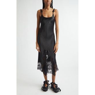 Collina Strada Cypress Painted Daisy Lace Trim Slipdress in Black at Nordstrom, Size Medium