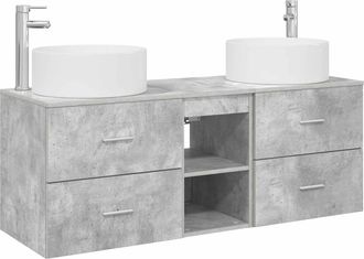 vidaXL Juego De Muebles De Ba&ntilde;o 3 Uds. Gris Hormig&oacute;n Vidaxl
