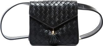 Bottega Veneta Borsa a tracolla con design Intrecciato 1980-1990 - Nero