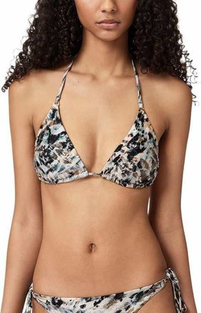 AllSaints Saph Print Triangle Bikini Top in Canter Fawn Brown at Nordstrom, Size X-Small
