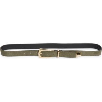 Favorite Daughter The Suede Statement Belt in Smoketree /Polished Gold at Nordstrom, Size X-Large
