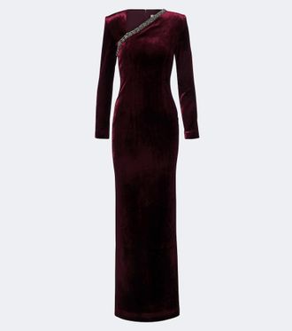 Roland Mouret Embellished velvet gown
