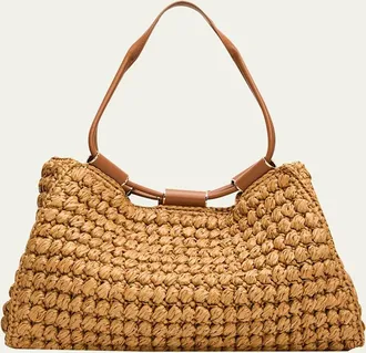 Giorgio Armani Medium Raffia Shopping Tote Bag