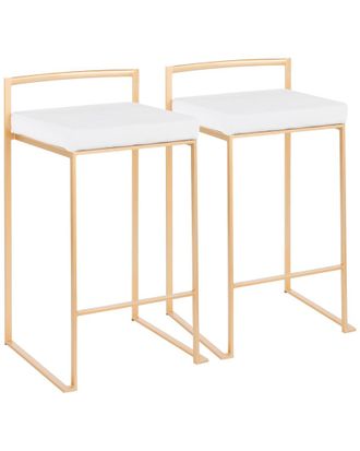 LumiSource Set Of 2 Fuji Stacker Counter Stools