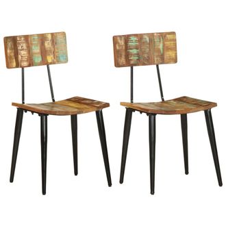 vidaXL Sillas De Comedor 2 Unidades Madera Maciza Reciclada Vidaxl