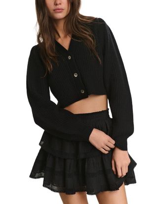 LoveShackFancy Avignon Wool & Cashmere-Blend Crop Cardigan