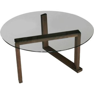 Dmora Mesa De Caf&eacute; Dimmobil, Mesa De Centro Baja, Revistero Para Sof&aacute;, Estante De La Sala De Estar, 80x80h41 Cm, Nuez - Dmora