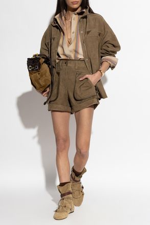 Isabel Marant Marline Suede Shorts, Womens, Brown