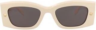 Alexander McQueen 51mm Modified Cat Eye Sunglasses in Ivory Ivory Grey at Nordstrom Rack