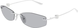 Balenciaga Nano D-frame Zonnebril - Dames - Zonnebrillen - Grijs - 60 MM - Nylon - Accessoires