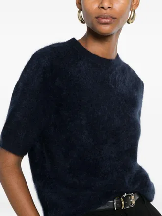 Soft Goat Cashmere T-Shirt - Navy