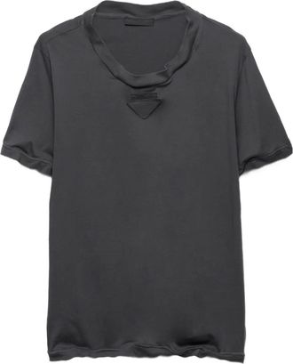 Prada T-shirt con dettaglio triangolare - Grigio