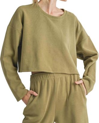Sadie & Sage Relaxed Stay Top In Sage Green
