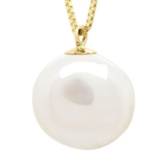 Ateliers Saint Germain Womens Necklace Real Cultured Freshwater Pearl Baroque 12-13 mm - White Gold - One Size