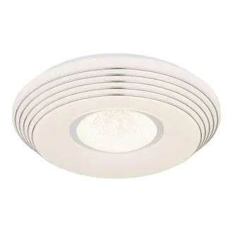 Globo Lighting Plafoniera A Led Telecomando Dimmerabile Lampada Da Soggiorno Cristalli Plafoniera Effetto Stella, Cct, Metallo, Led 24w 1500lm Bianco Caldo, Dxh 39x7