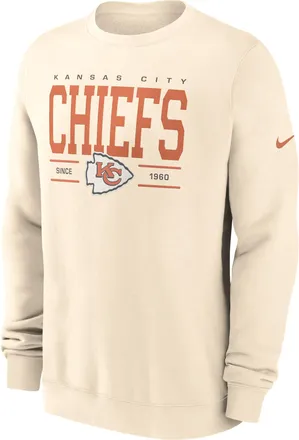 Nike Kansas City Chiefs Club Nike Mens NFL Pullover Crew in Brown | NKPV15A7G-Y9M