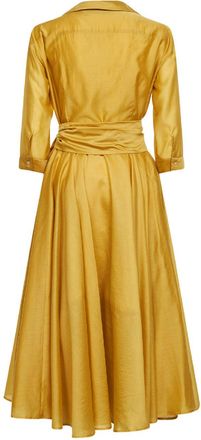 Blanca Vita Womens Midi Dress Alaky Oil Yellow Voile Polyester