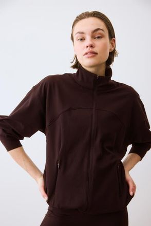 H&M Sports Track Jacket With Softmove in Warm Brown at Nordstrom, Size X-Small