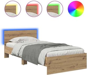 vidaXL Estructura De Cama Con Cabecera Roble Artesanal 100 X 200 Cm Vidaxl