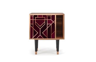 StoryZ Mesita de noche burdeos 1 puerta L 58 cm