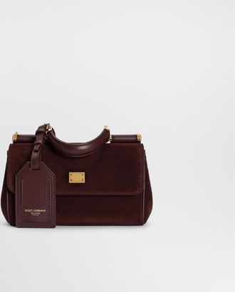Dolce & Gabbana Mini My Sicily Handbag In Split Leather - Woman Handbags Bordeaux Onesize