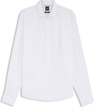 BOSS Regular-fit shirt in washed linen