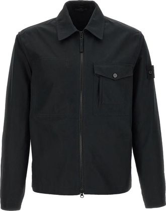 Stone Island Chest-pocket Zip Cotton Shirt