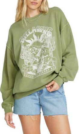 Billabong Oversize Ride in Crew Fleece Sweatshirt in Avocado at Nordstrom Rack, Size X-Small
