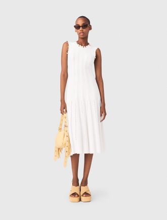 Maje Knit Dress With Gold Jewellery - Maje