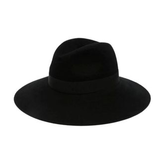 Borsalino Accessoires, Dames, Zwart, L, Wol, Fedora Hoed