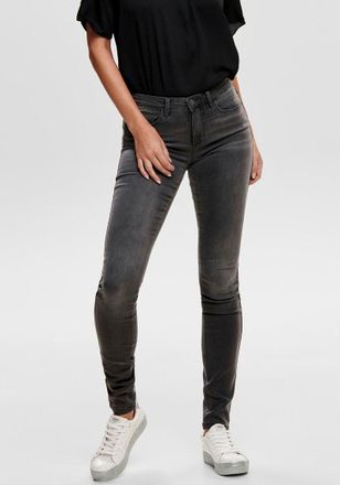 Only Skinny-fit-Jeans ONLY ONLROYAL LIFE REG SK DNM BJ312 NOOS, Damen, Gr. XL (42), L&auml;nge 34, grau (dunkelgrau denim), Denim/Jeans, Obermaterial: 60% Baumw