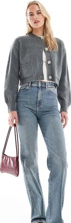 Dr. Denim Moxy straight leg jeans in cape mid dirt used-Blue