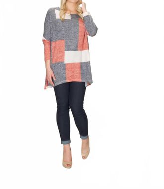Papillon Oversized Heathered Sweater In Multi